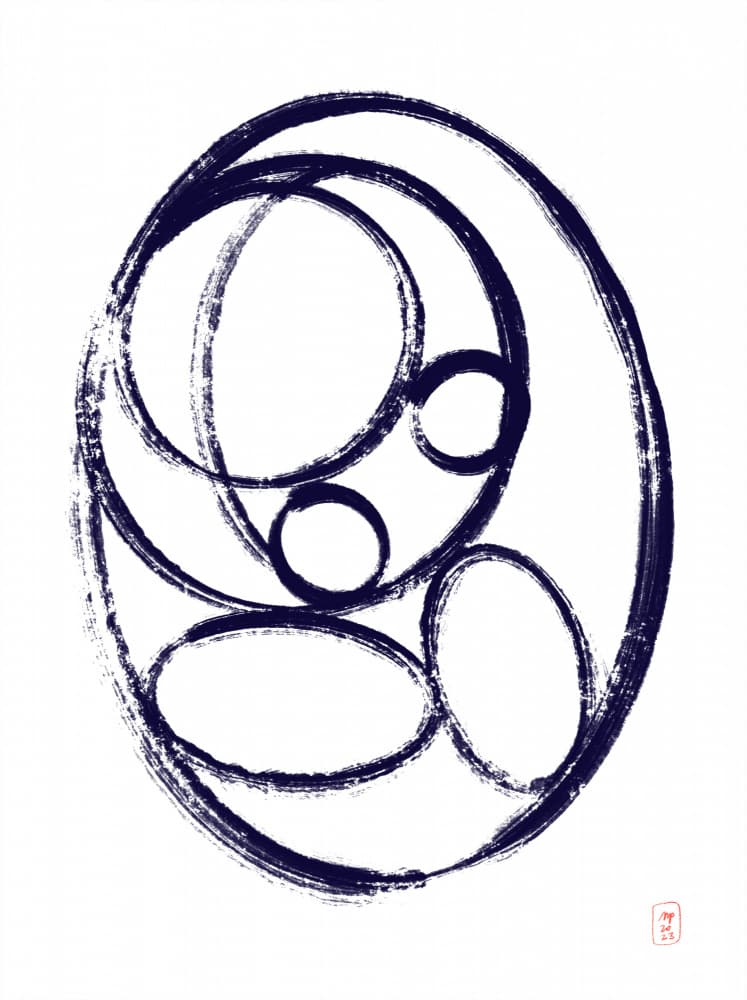 Flowing Indigo Shapes by Martino Pietropoli — canvas wall art