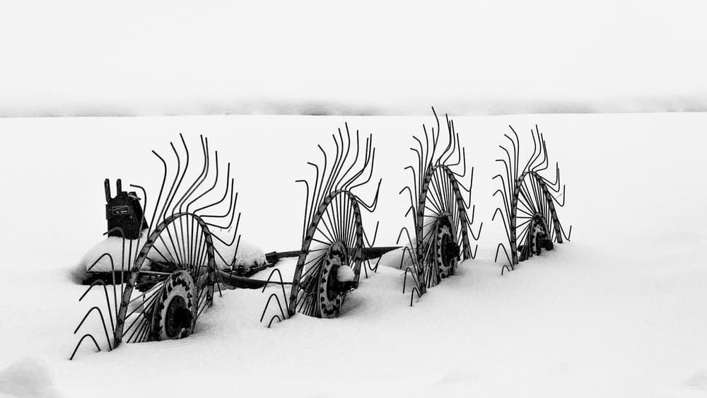 Winter Hay Rake by Marc Pelissier — canvas wall art