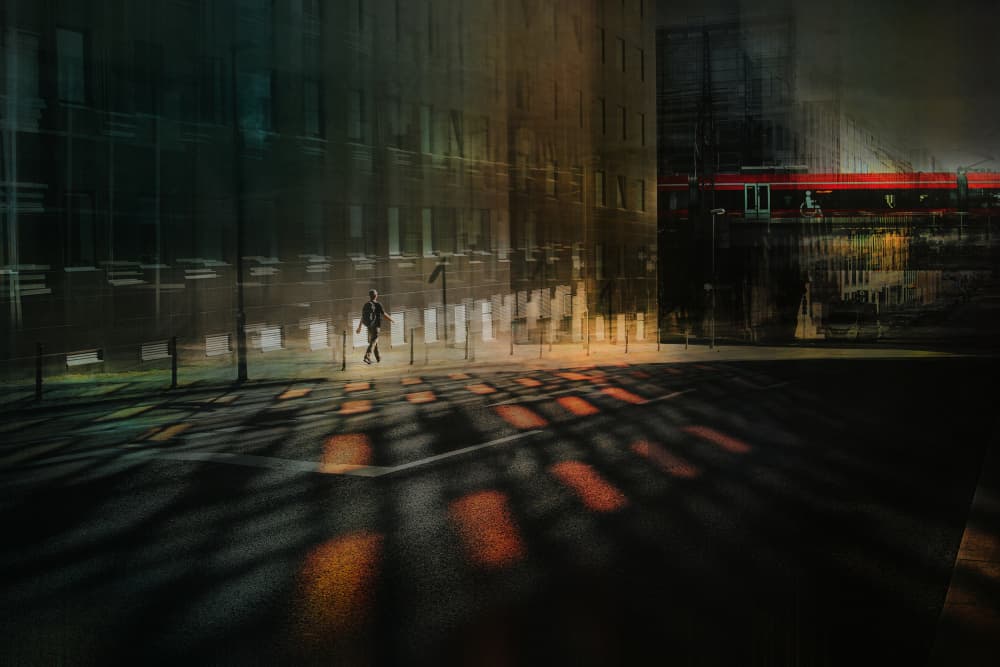 Urban Light and Shadows by Damijan Sedevcic — canvas wall art