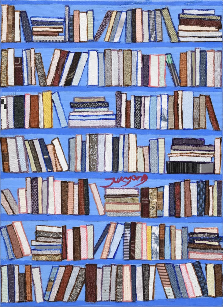 Colorful Bookshelf Collection by Jukyong Park — canvas wall art