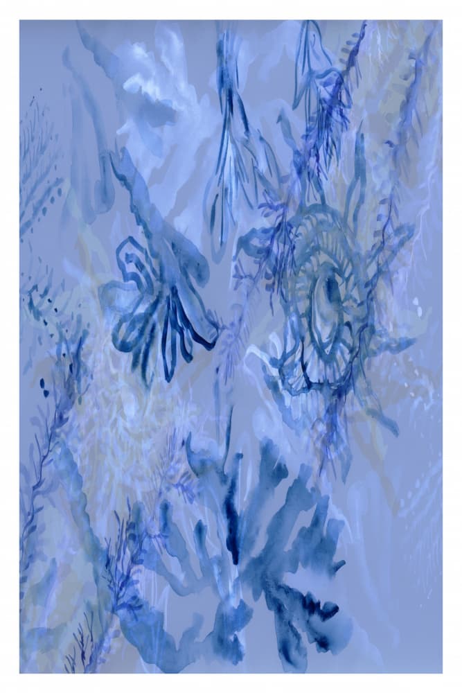 Underwater Serenity Blue by cartissi — canvas wall art