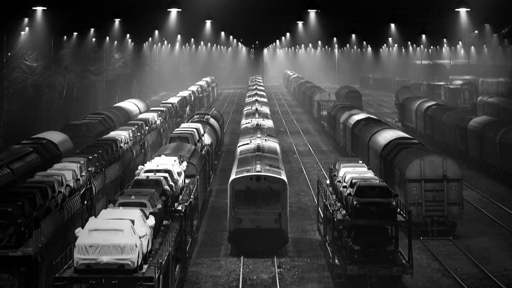Night Train Yard by Leif Løndal — canvas wall art