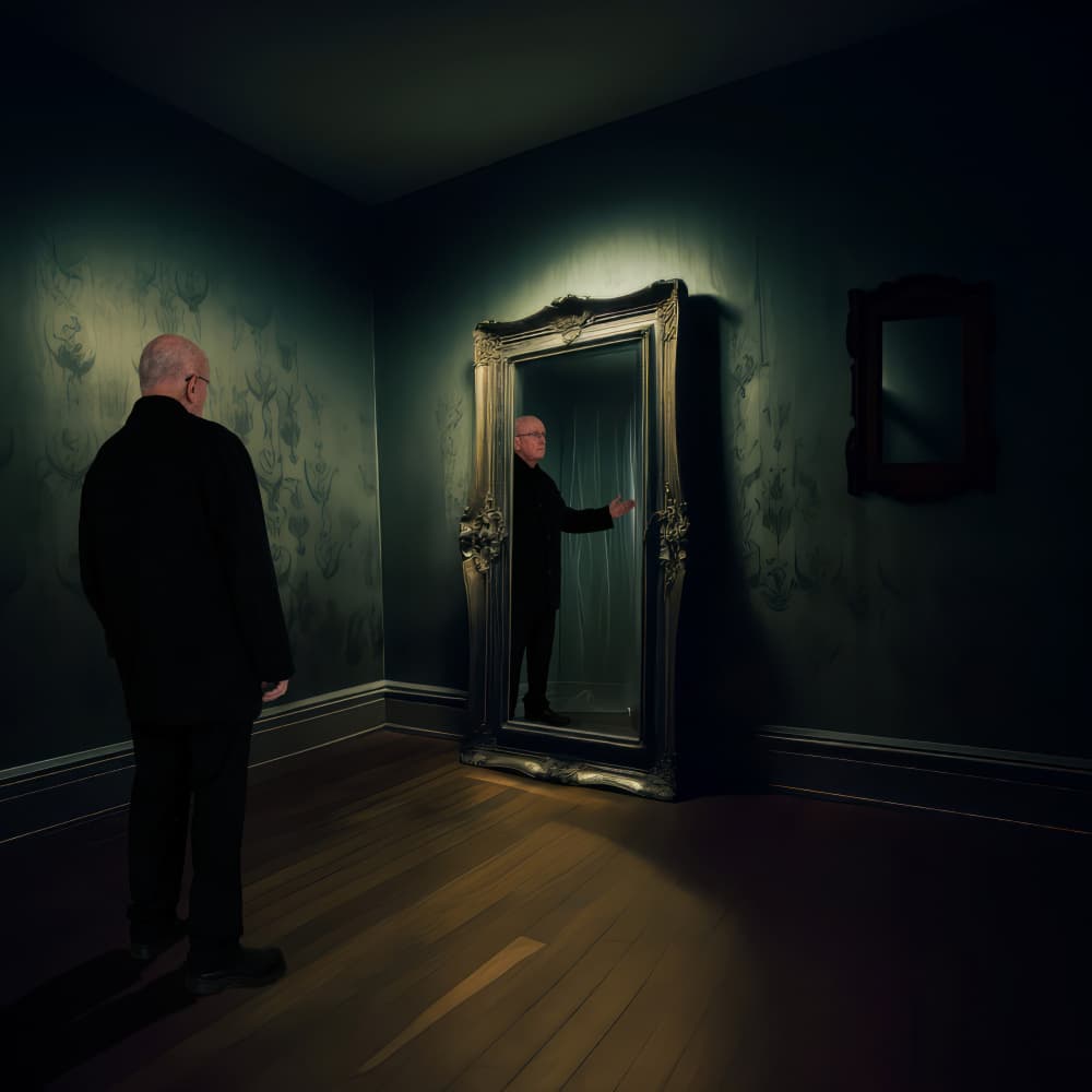 Man and His Reflection by Dov Fuchs — canvas wall art