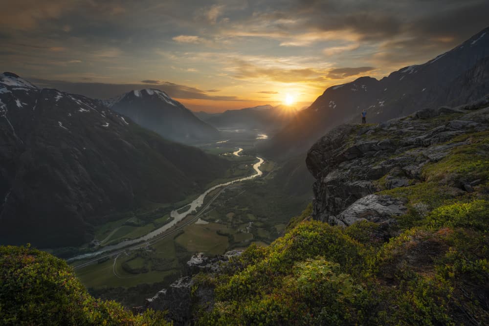 Golden Valley Sunset View by Ole Henrik Skjelstad — canvas wall art