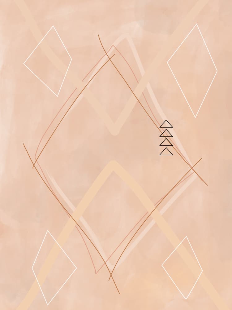 Abstract Peach Diamonds by Elena Ristova — canvas wall art