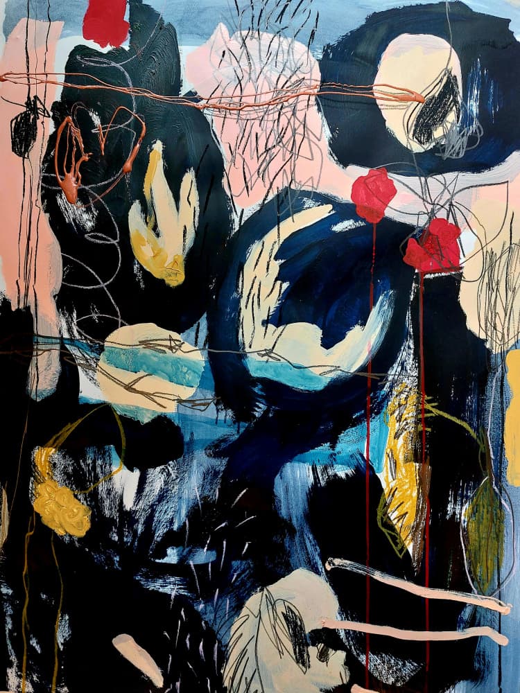 Dark Abstract Flow by Monika Riethmueller — canvas wall art