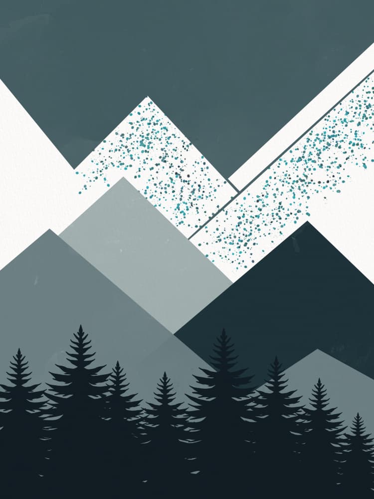 Geometric Mountain Forest by Little Dean — canvas wall art