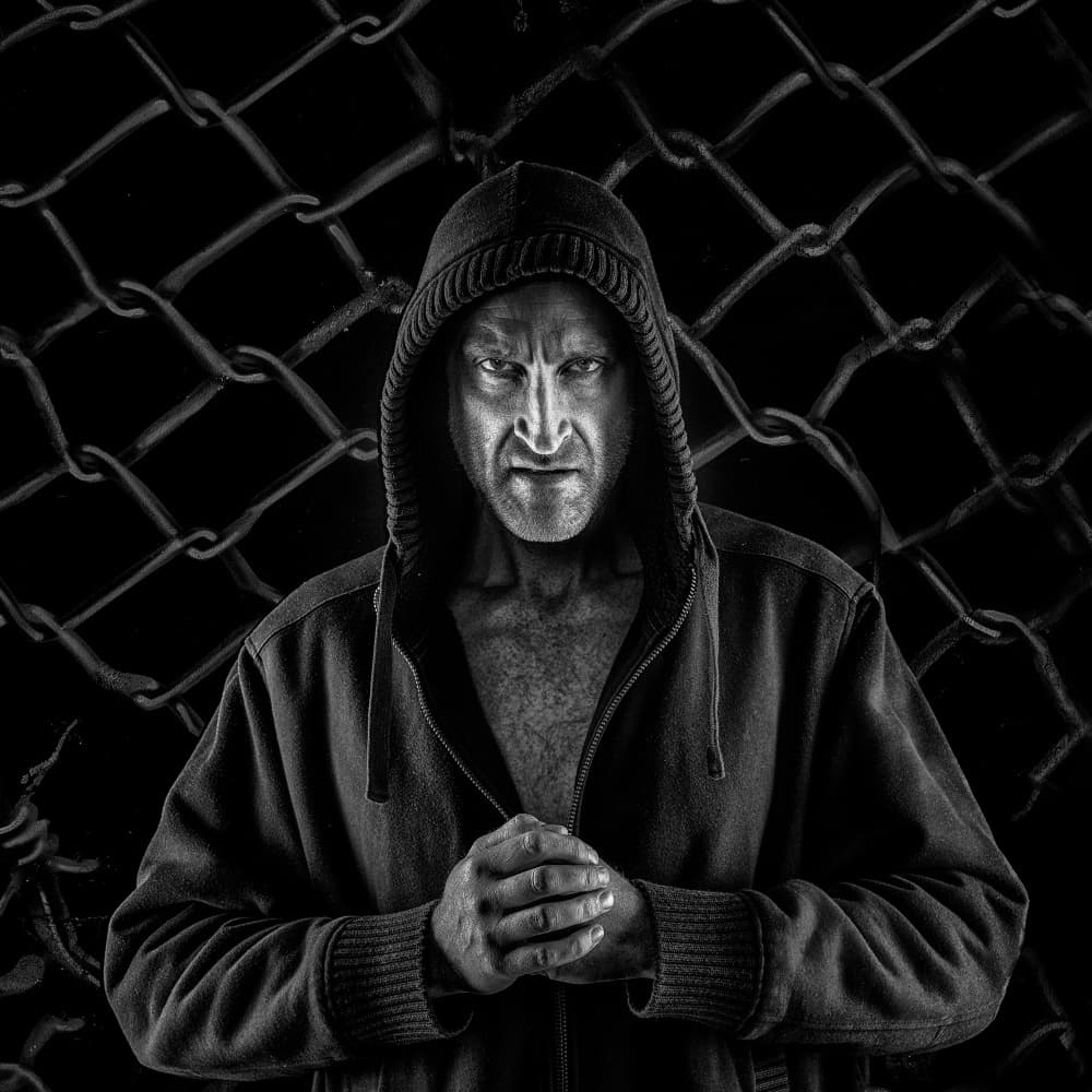 Intense Hooded Fighter by Colin Dixon — canvas wall art