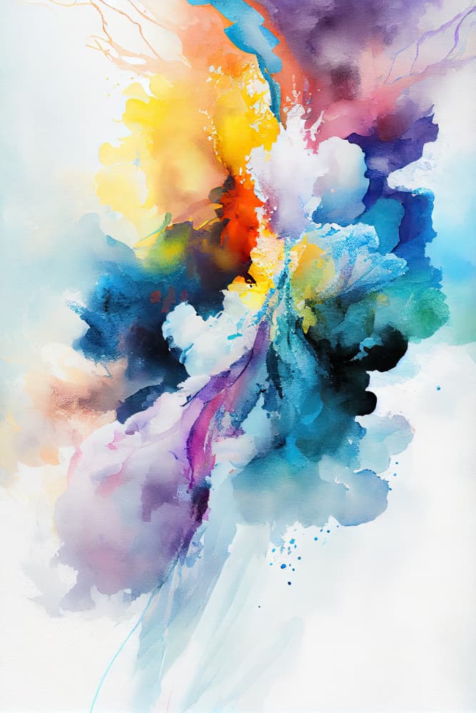 Vibrant Watercolor Burst by Mauro — canvas wall art