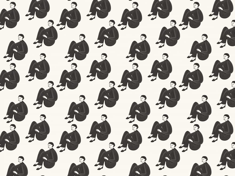 Monochrome Repetition by Treechild — canvas wall art