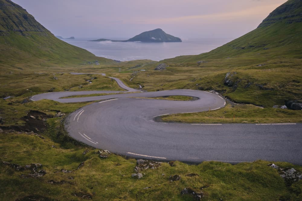 Winding Coastal Valley Road by Hamed Bank — canvas wall art
