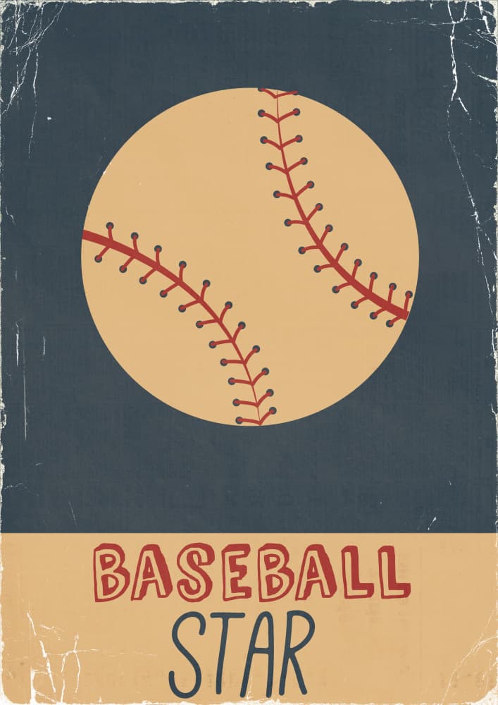 Vintage Baseball Star by Nicholas — canvas wall art