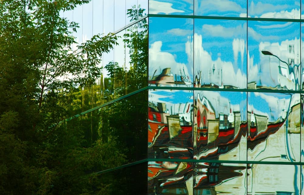 Urban Green Reflections by Jacek Stefan — canvas wall art