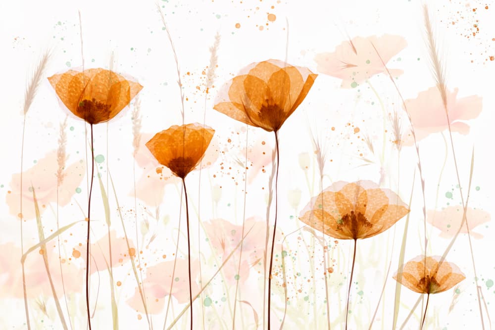 Ethereal Orange Poppies by brigitte van krimpen — canvas wall art