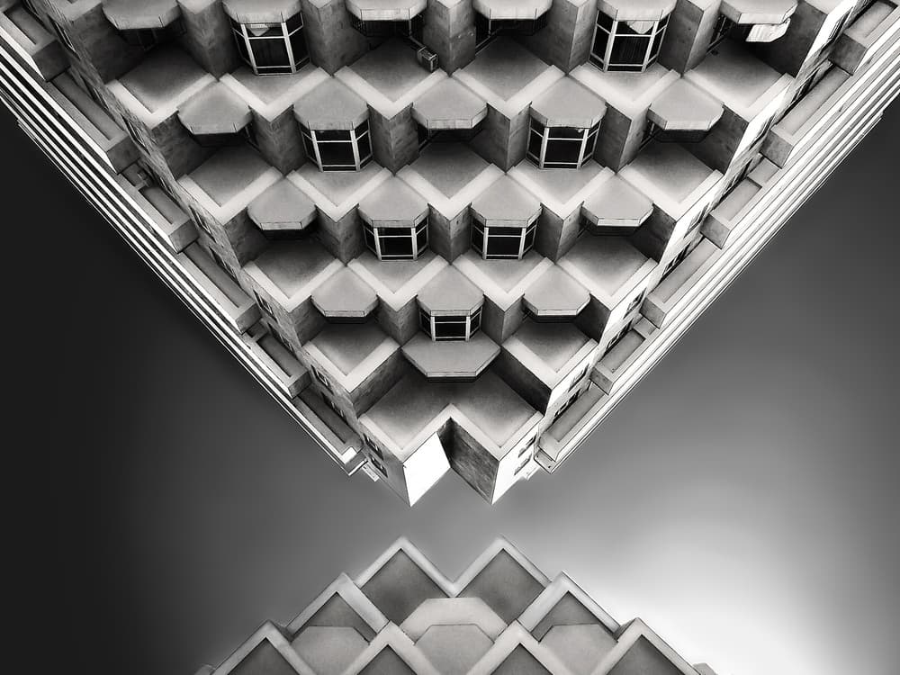 Brutalist Geometric Facade by Souren  Arslanian — canvas wall art