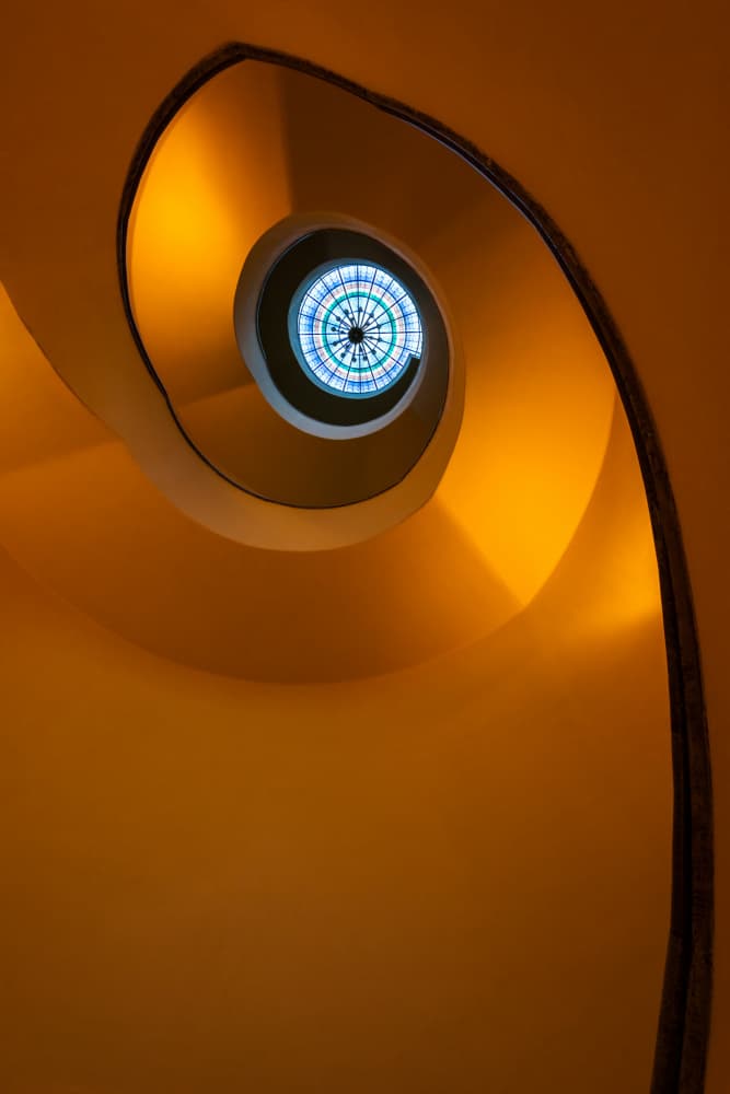 Golden Spiral Staircase by konglingming — canvas wall art