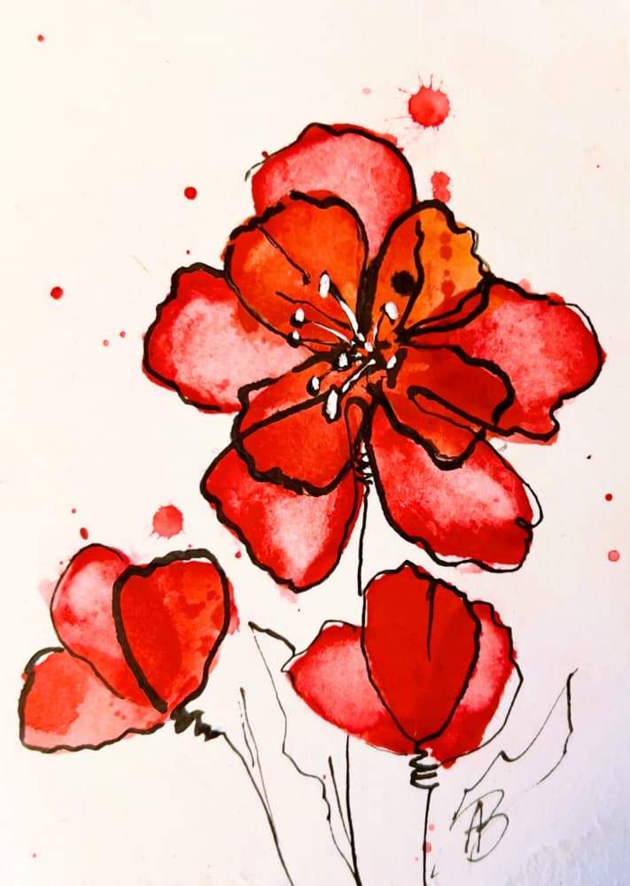 Vibrant Red Blooms by Anda Bieza — canvas wall art