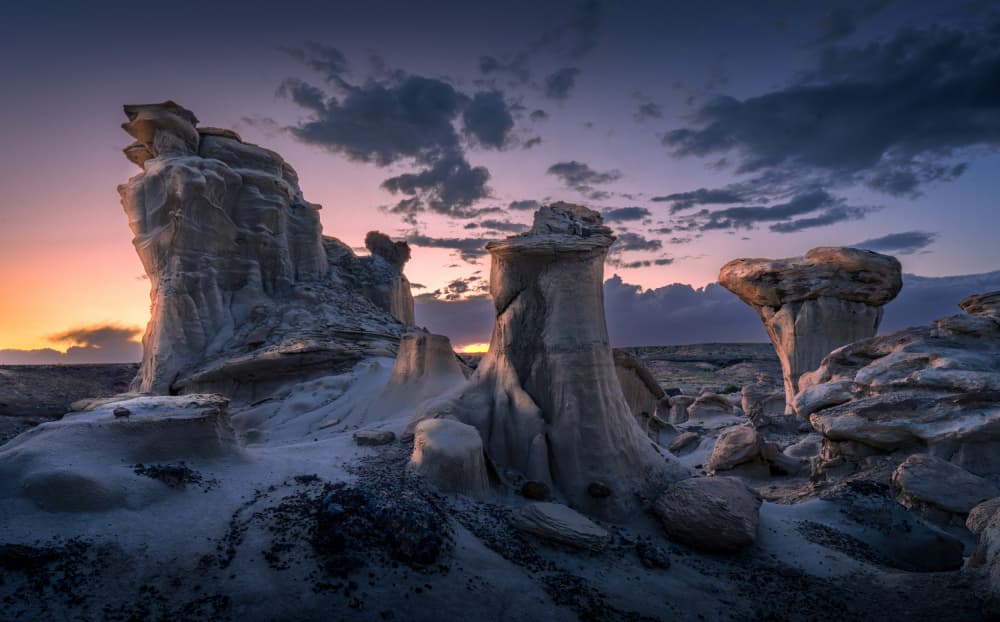 Twilight Rock Formations by Bing Li — canvas wall art