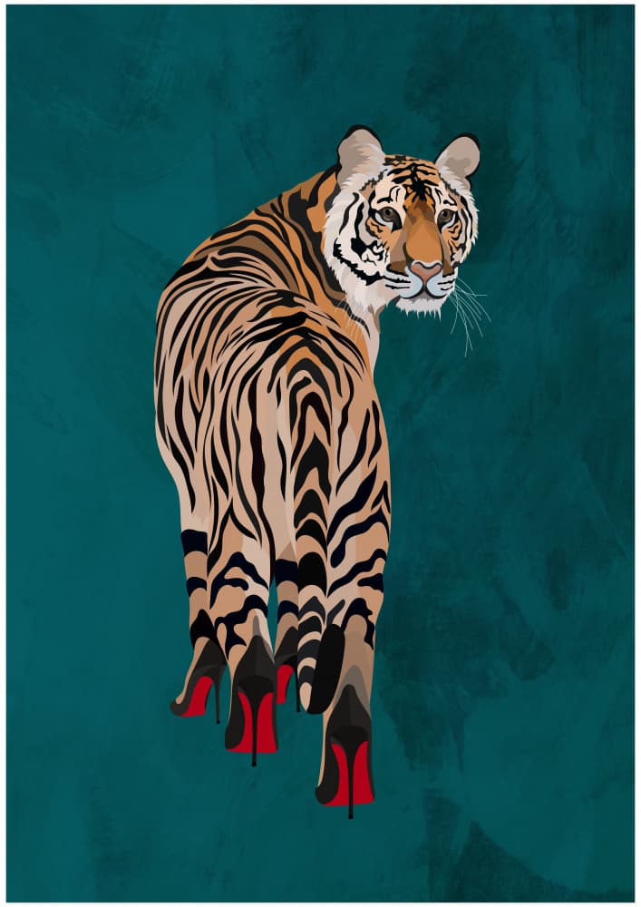 Elegant Tiger Heels by Sarah Manovski — canvas wall art