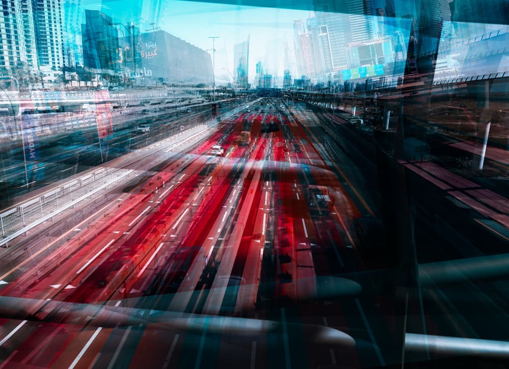 Dynamic City Light Trails by Carmine Chiriacò — canvas wall art