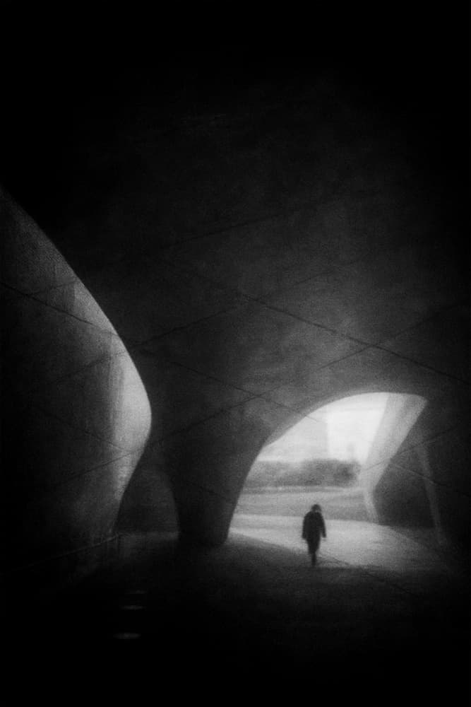 Solitary Figure In Archway by Parole Kim — canvas wall art