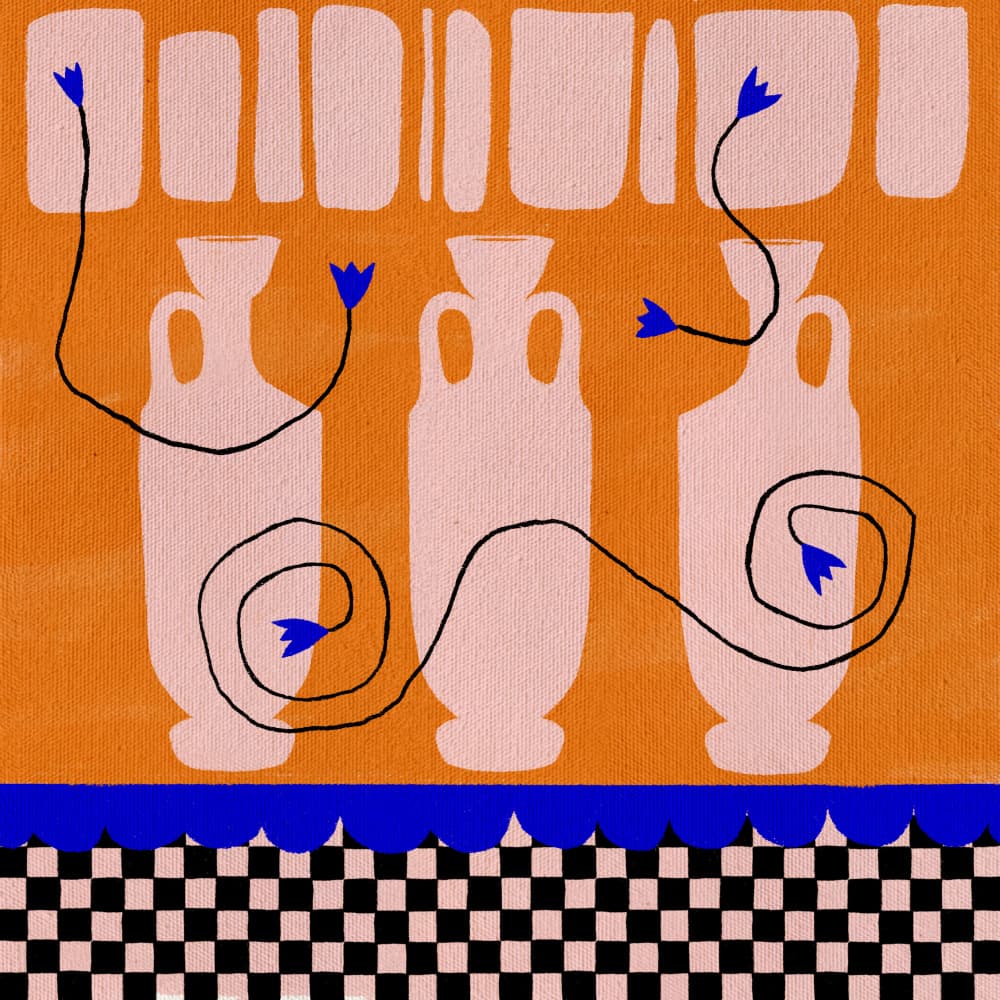 Out of Vase Blooms 10 by Shatha Al Dafai — canvas wall art
