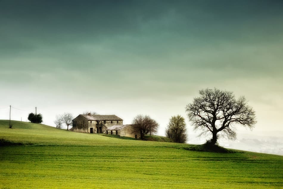 Tranquil Farmhouse Landscape by Nanouk el Gamal - Wijchers — canvas wall art