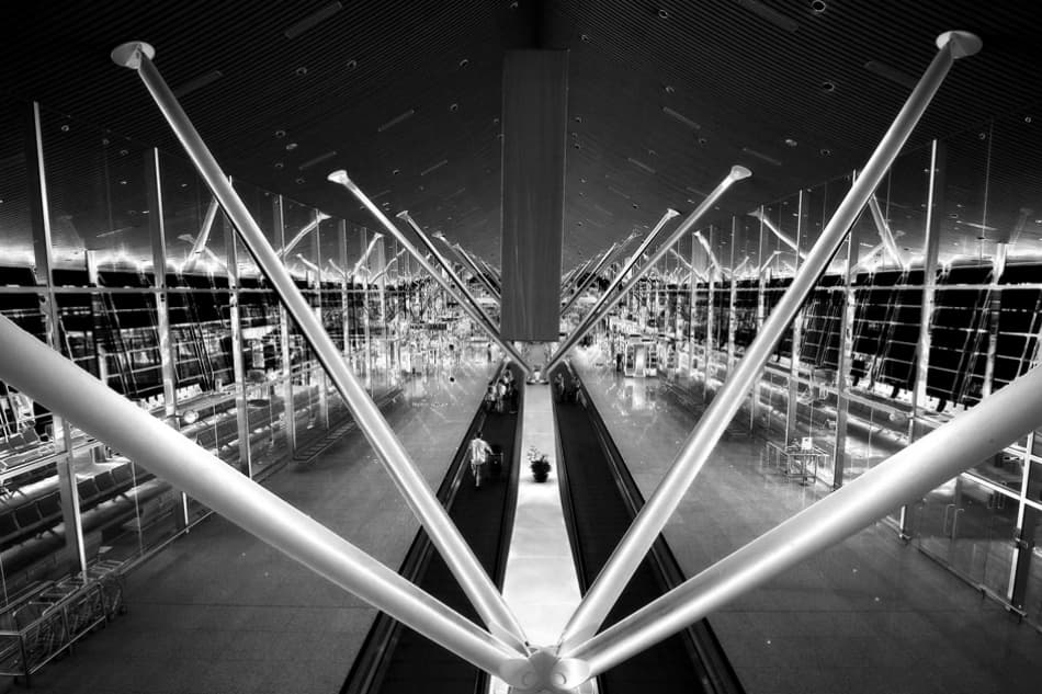Modern Airport Hallway by hardibudi — canvas wall art