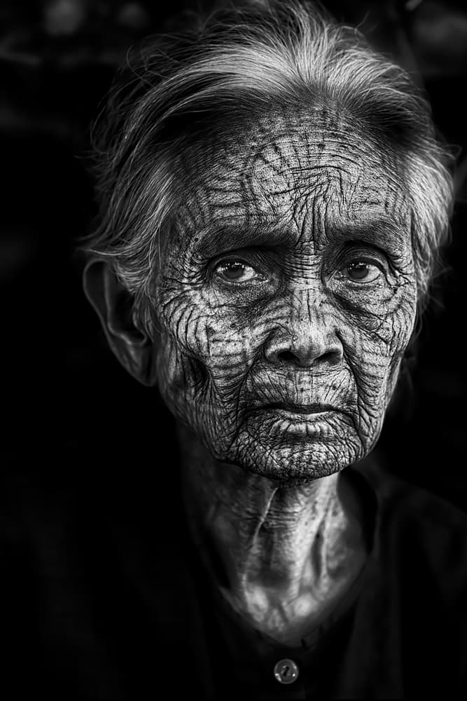 Elderly Woman Tribal Face by Sergio Pandolfini — canvas wall art