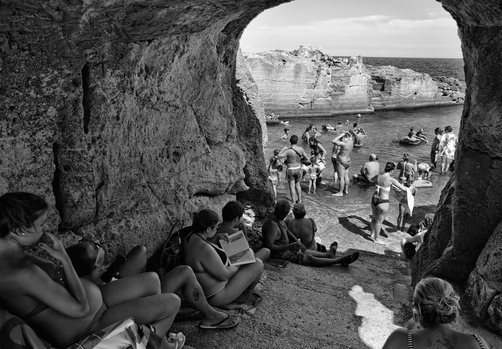 Summer Cove Bathers by Lorenzo Grifantini — canvas wall art