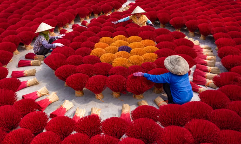 Vibrant Incense Craft by Fira Mikael — canvas wall art
