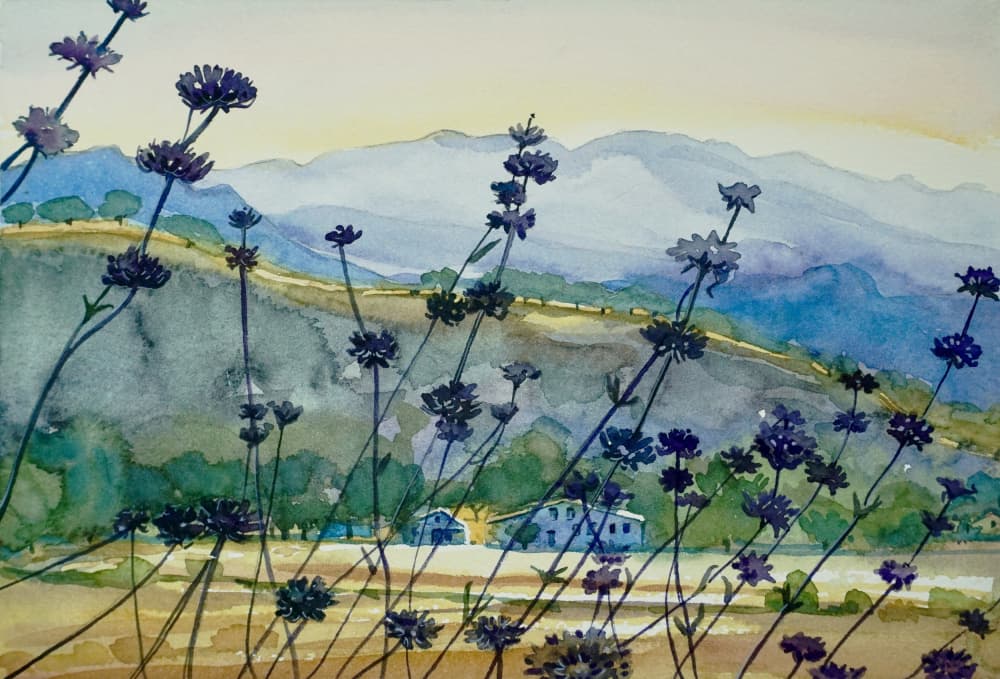 Lavender Mountain View by Luisa Millicent — canvas wall art