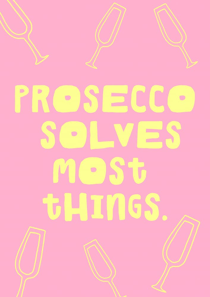 Proseccosolvesmostthings by Treechild — canvas wall art