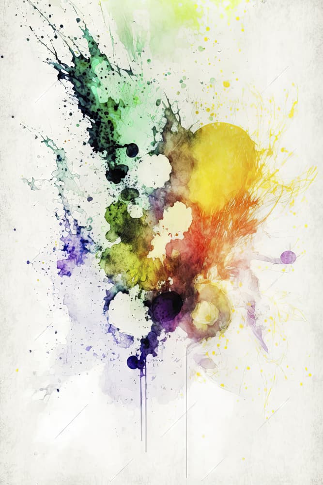 Rainbow Watercolor Splash by Mauro — canvas wall art