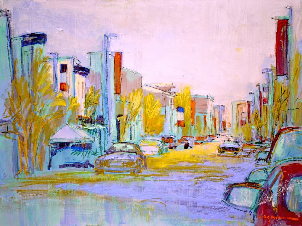 Sunlit Street Scene by Dorothy Fagan — canvas wall art