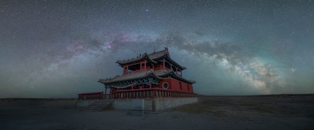 Celestial Temple Night by Simoon — canvas wall art