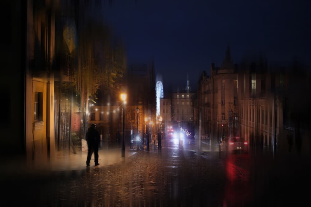 Rainy City Night by Alexander Kiyashko — canvas wall art