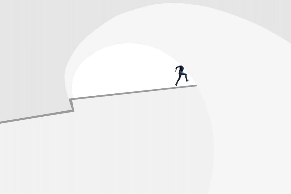 Runner's Uphill Journey by Jorge Pimenta — canvas wall art