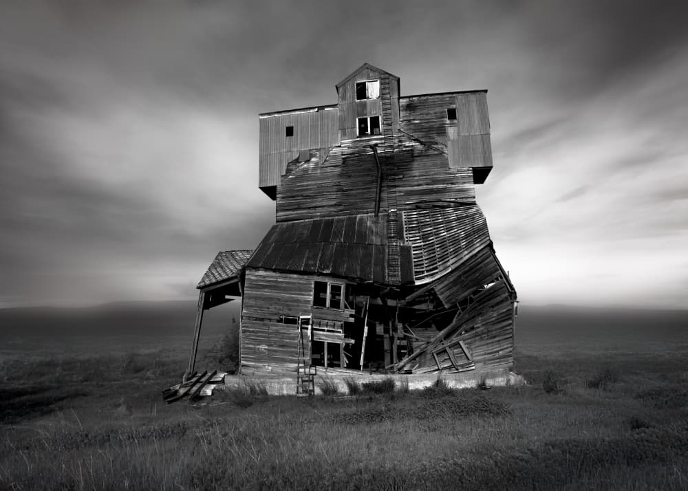 Derelict Prairie Mill by Ken Liang — canvas wall art