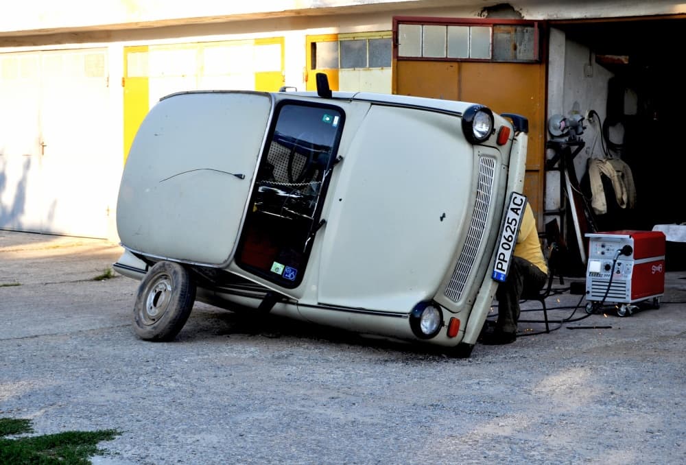 Quirky Car On Side by Ervin Kobakçi — canvas wall art