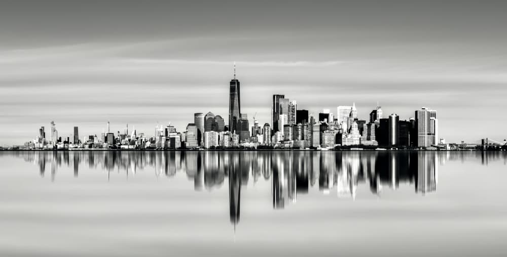 City Skyline Reflection by Danny Gao — canvas wall art