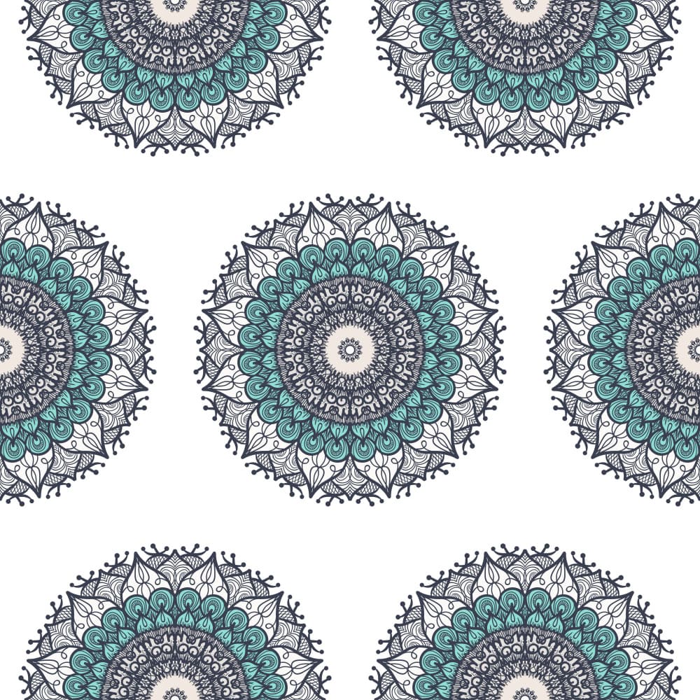 Teal Mandala Pattern by Marika Barsrsind — canvas wall art