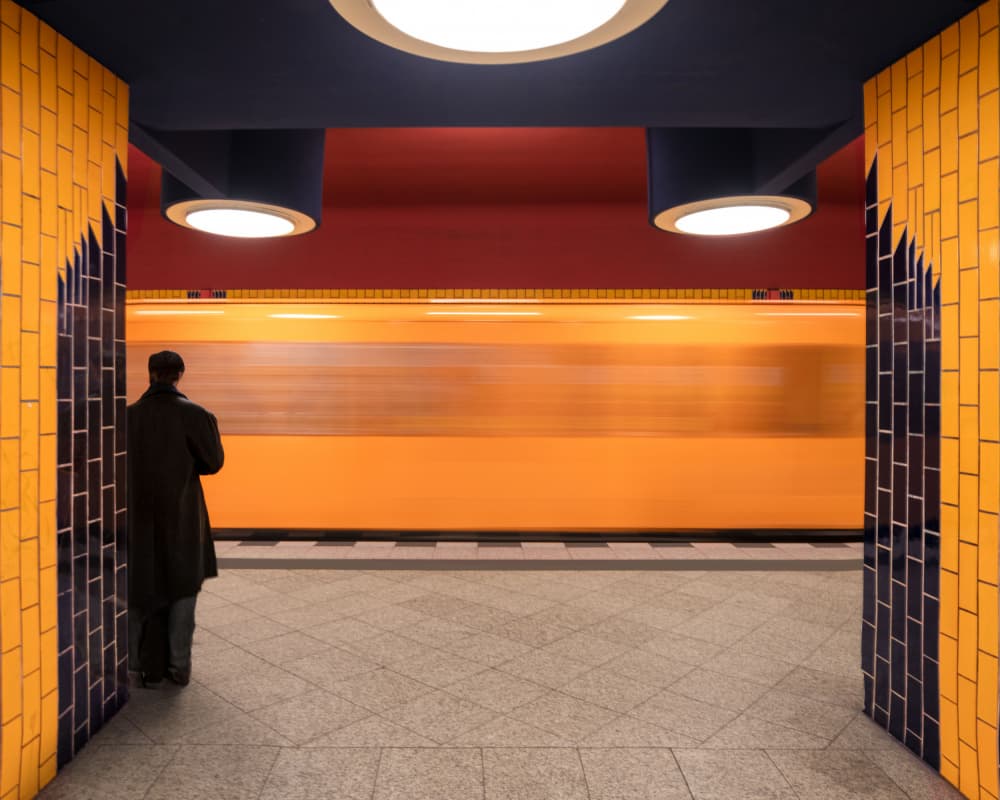 Subway Train Motion Blur by Nadav Jonas — canvas wall art
