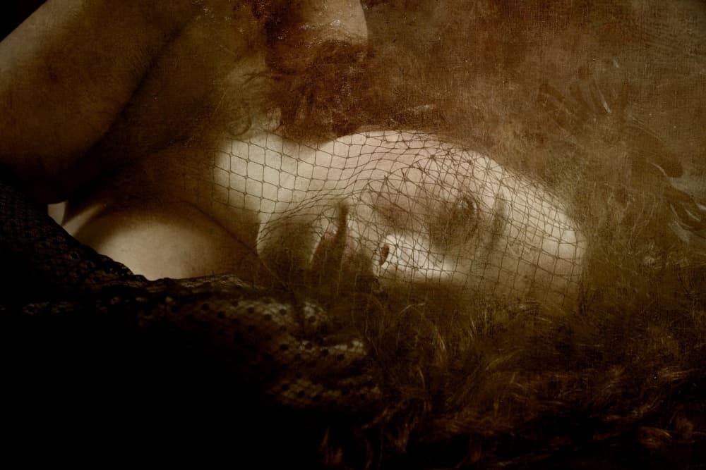 Veiled Woman Portrait by Olga Mest — canvas wall art