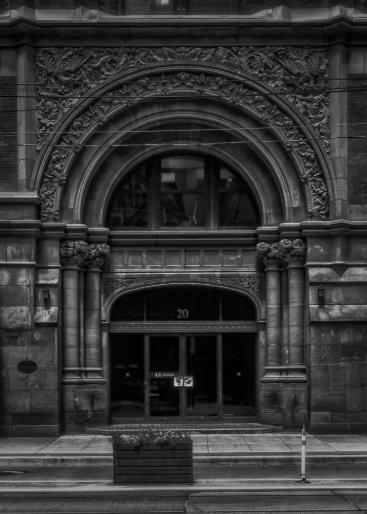 Ornate Building Entrance by The Learning Curve Photography — canvas wall art