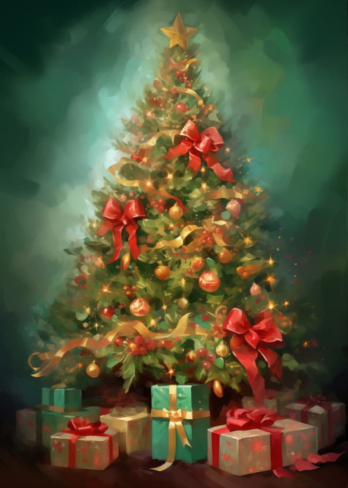 Festive Christmas Tree by Andreas Magnusson — canvas wall art