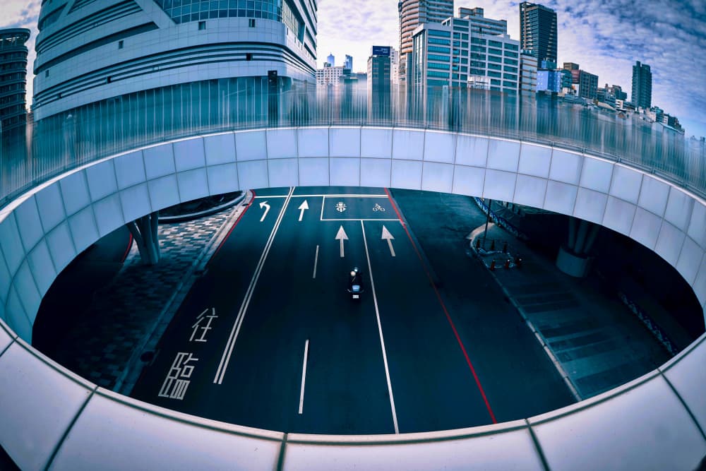 Overhead City Curve by MingLun Tsai (蔡明倫) — canvas wall art