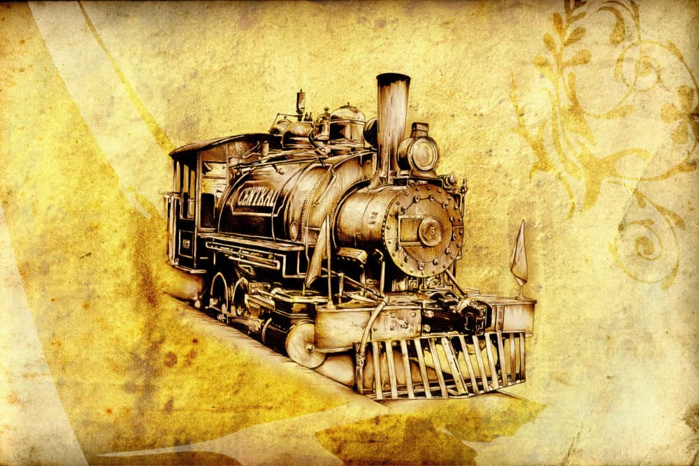 Vintage Steam Locomotive by Rafal Kulik — canvas wall art