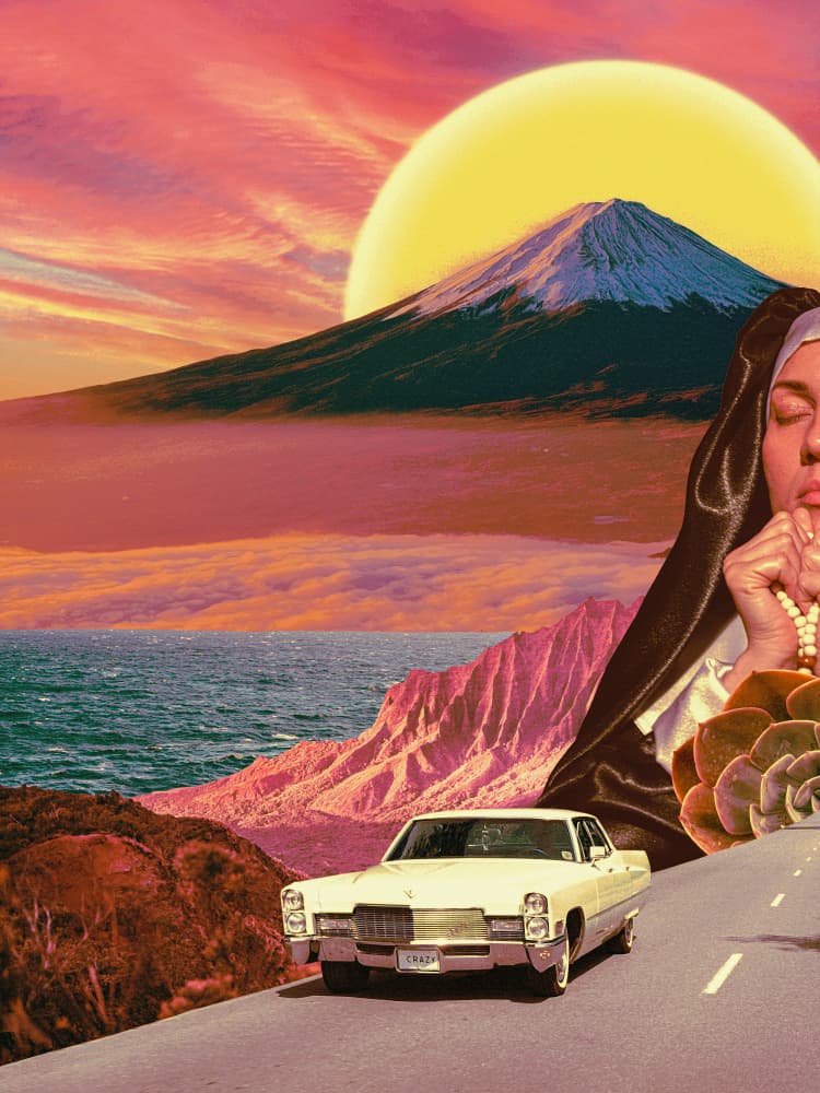 Retro Fuji Road Trip by CosmoZach — canvas wall art