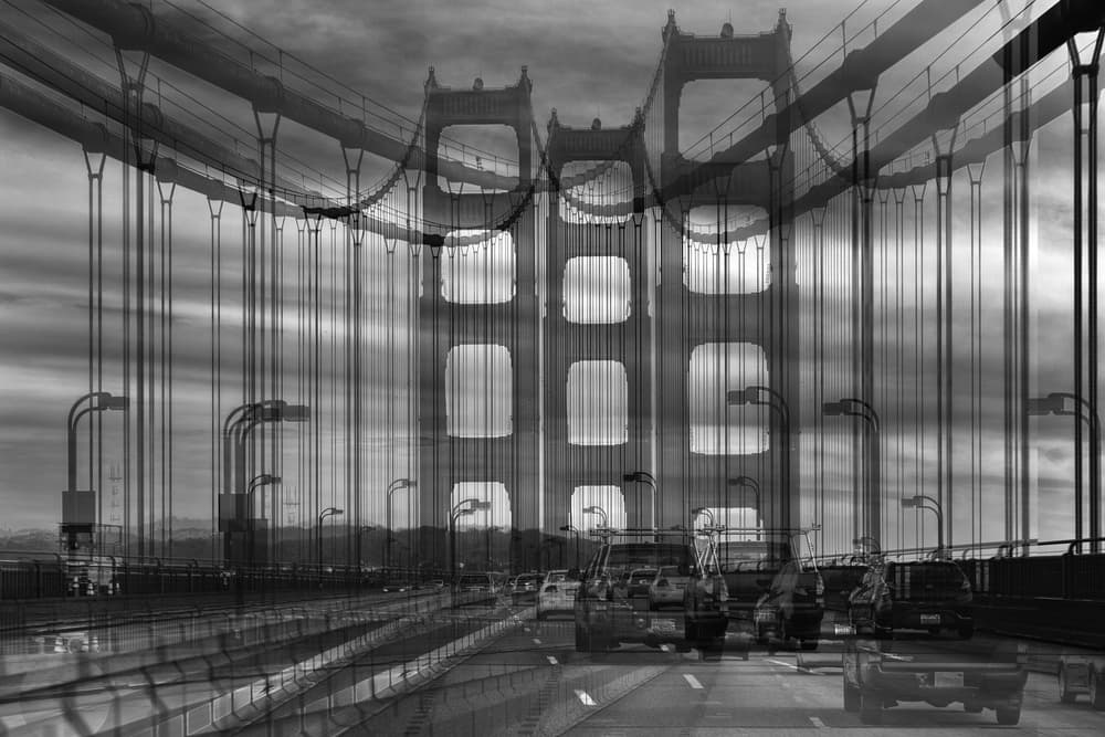 Golden Gate Layered Traffic by Jois Domont ( J.L.G.) — canvas wall art